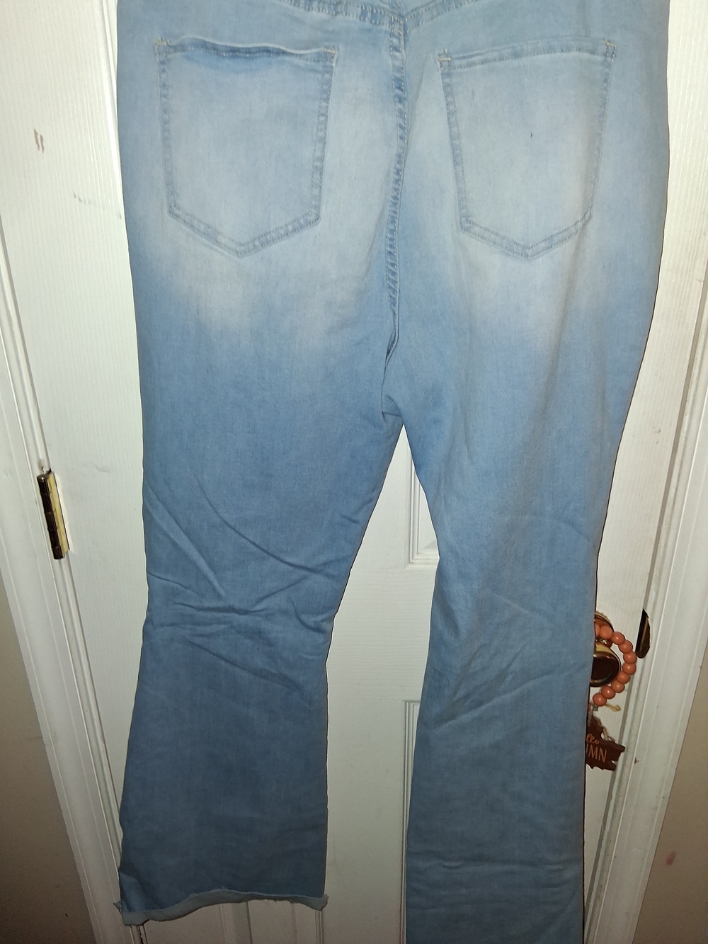 YMI Light Blue Distressed Flare Jeans - Picture 5 of 6
